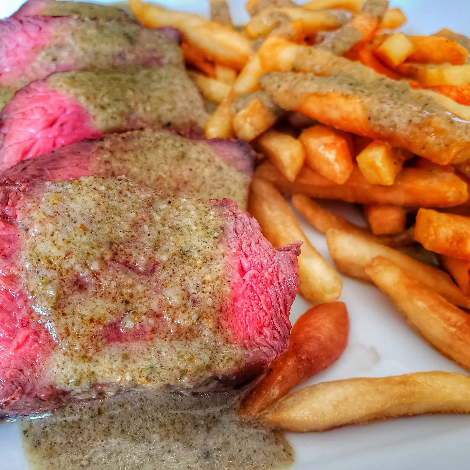 Plated French cuisine at Lentrecote Sunny Isles Beach